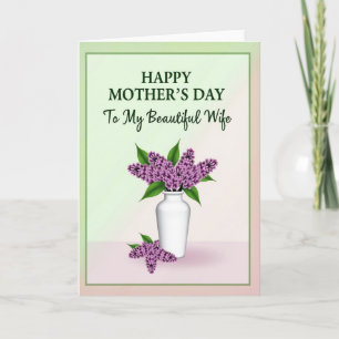 Gestreifte violette Blüten-Grußkarte Karte