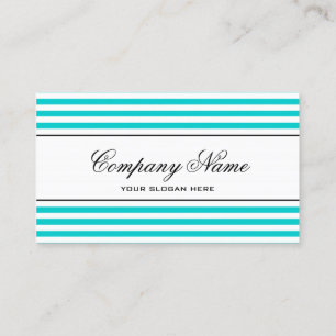 Gestreifte Visitenkarteschablone des Türkisblaus Visitenkarte