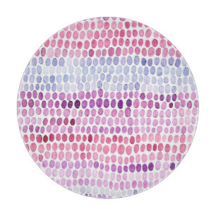 Gestreifte Wasserfarbe: Rosa Graue Polka Schneidebrett