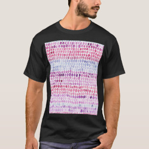 Gestreifte Wasserfarbe: Rosa Graue Polka T-Shirt