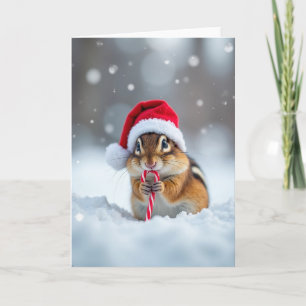 Gestreifte Weihnachts-Tierkarte Karte