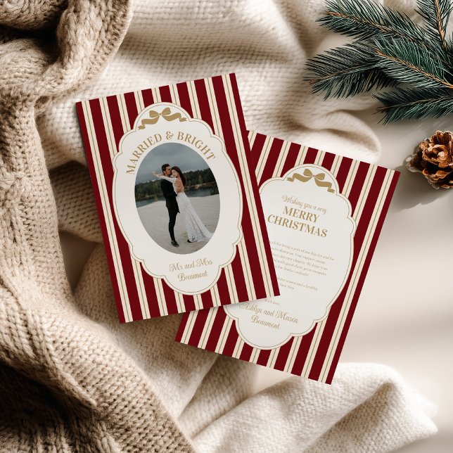 Gestreifte Weihnachtskarte mit Foto Feiertagskarte (Von Creator hochgeladen)