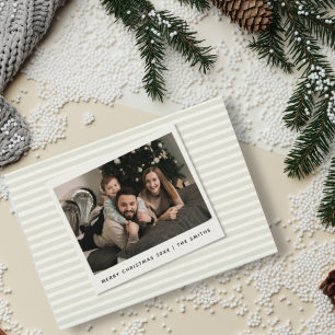 Gestreifte Weihnachtskarte mit individuellem Polar Feiertagskarte