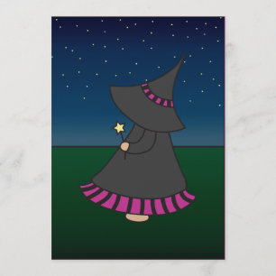Gestreifte Witchy Wendy 12x18 Einladung