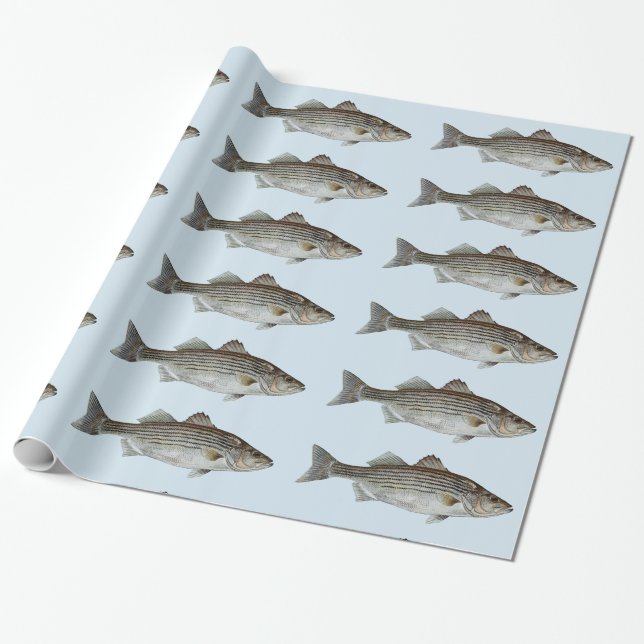 Gestreifter Bass-Fisch-Muster Geschenkpapier (Ungerollt)