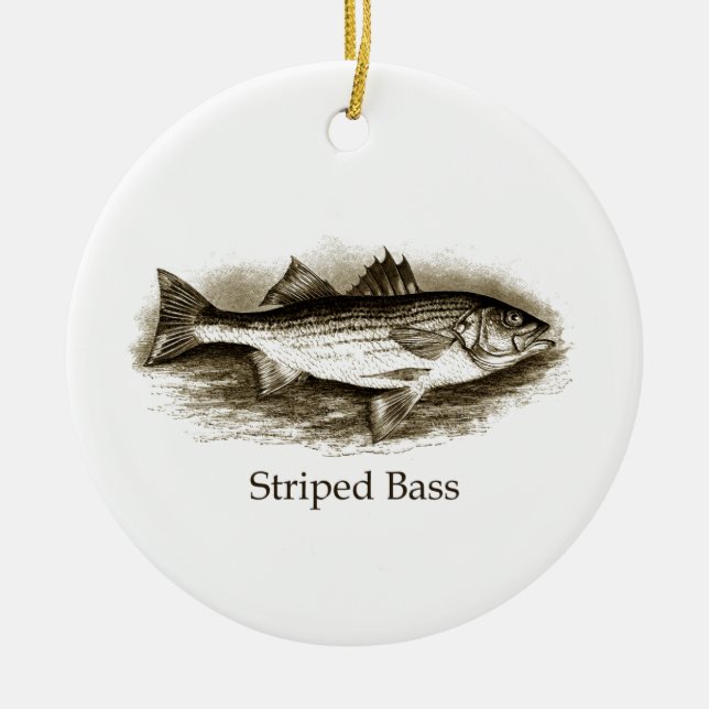 Gestreifter Bass-Logo (Vintag) Keramikornament (Vorne)
