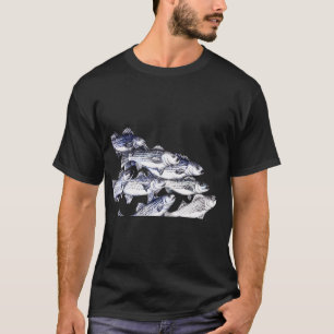 Gestreifter Bass Tintenzeichnung "Old School" - in T-Shirt