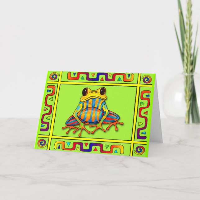 Gestreifter Baum-Frosch Karte (Vorderseite)
