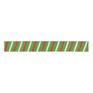 Gestreifter Candy Cane Grün Rot Weiß Ripsband