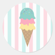 Gestreifter Eiscreme-Kegel-Rundsticker (2)