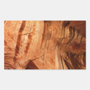 Gestreifter Felsen der Double Arch Alcove I aus Zi Rechteckiger Aufkleber