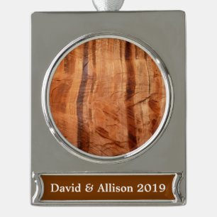 Gestreifter Felsen der Double Arch Alcove II im Zi Banner-Ornament Silber