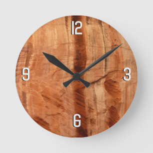 Gestreifter Felsen mit Doppelbogen Alcove II in Zi Runde Wanduhr