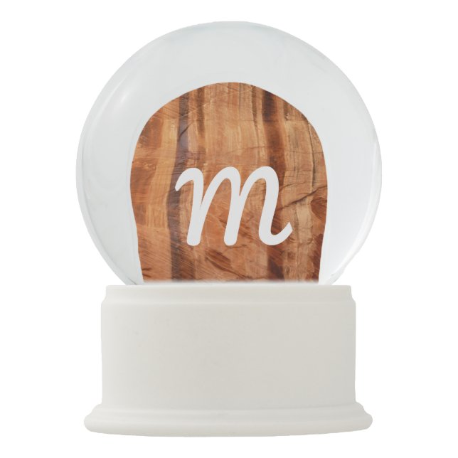 Gestreifter Felsen mit Doppelbogen Alcove II in Zi Schneekugel (Vorderseite)