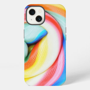 Gestreifter Lutscher und mehrfarbige Smarties iPhone Hülle