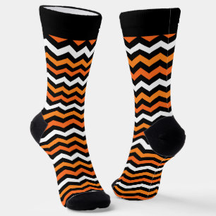 Gestreifter orange-schwarzer Halloween Socken