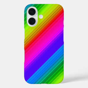 Gestreifter Regenbogen iPhone 16 Hülle