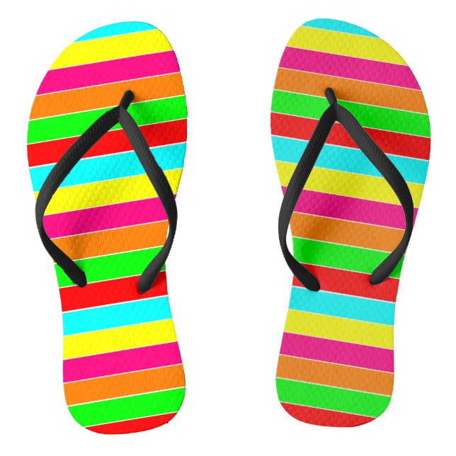 "Gestreifter Regenbogen"  Flip Flops (Fußbett)