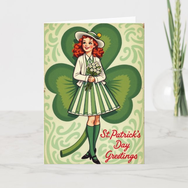 Gestreifter Rock St. Patricks Day Karte (Vorderseite)