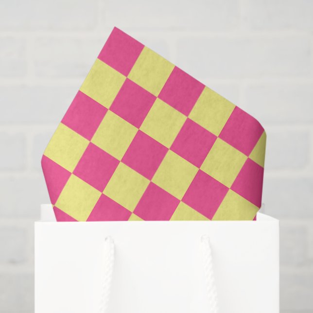 Gestreifter rosa und gelber Druck Seidenpapier (Geschenktüte)