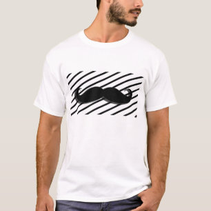 Gestreifter Schnurrbart-T - Shirt -
