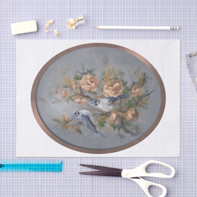 Gestreifter Schwarzkopfmeise Seidenpapier (Handwerk)