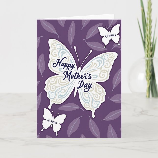 Gestreifter Schwester Schmetterling Tag Karte (Vorderseite)