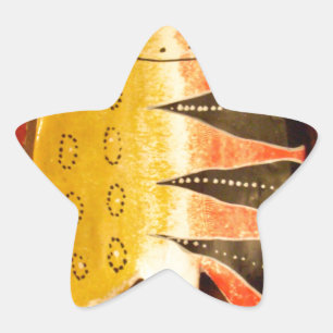 Gestreifter Sensations-Tigerbarben-Fisch-Kunstpost Stern-Aufkleber