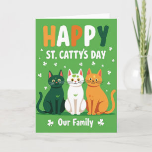 Gestreifter St. Katze Tag Familienkarte Karte