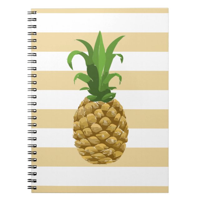 Gestreiftes Ananas-Notizbuch Notizblock (Vorderseite)