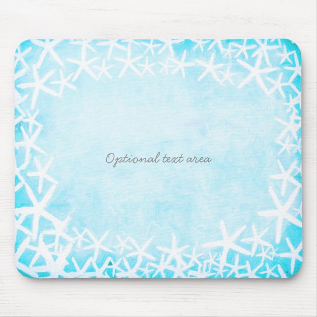 Gestreiftes Aqua Blue Tropical Beach Custom Mousepad (Vorne)