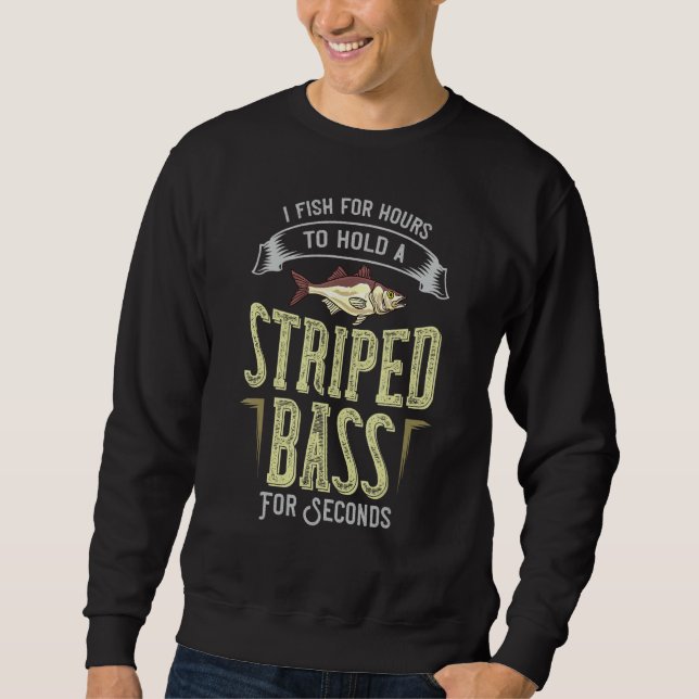 Gestreiftes Bass Fishing-Geschenk Rockfish Lures Sweatshirt (Vorderseite)