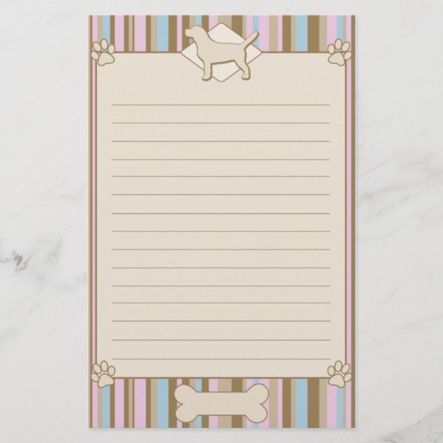Gestreiftes Beagle-Briefpapier Briefpapier (Vorderseite)