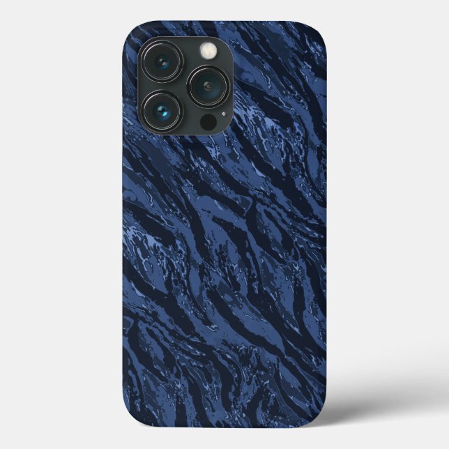 Gestreiftes Blau Camo Case-Mate iPhone Hülle (Rückseite)