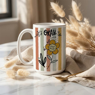 Gestreiftes Boho-Blumenmuster Es ist okay, noch ei Kaffeetasse