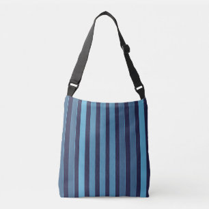 Gestreiftes einfaches Muster Retro Blau Tragetaschen Mit Langen Trägern