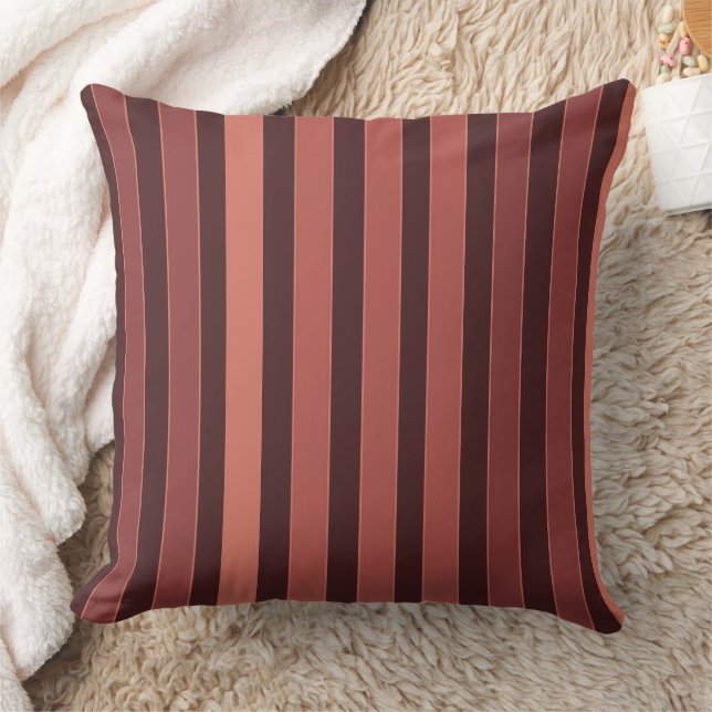 Gestreiftes einfaches Muster Retro-Braun Kissen (Decke)