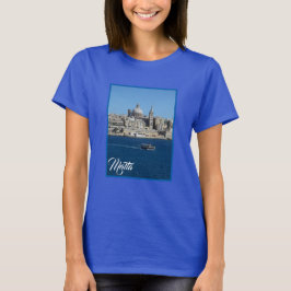 Gestreiftes Fischerboot im Hafen von Valletta Malt T-Shirt