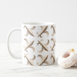 Gestreiftes Fleur-de-Lis-Muster Kaffeetasse