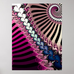 Gestreiftes Fraktalmuster Poster