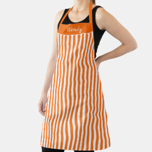 Gestreiftes Halloween Orange-Weiß-Muster Schürze