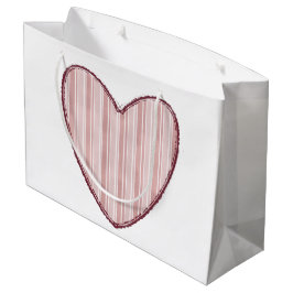 Gestreiftes Herz Große Geschenktüte