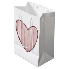 Gestreiftes Herz Mittlere Geschenktüte
