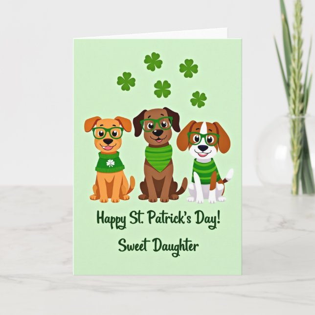 Gestreiftes Hund St. Patrickskarte Karte (Vorderseite)