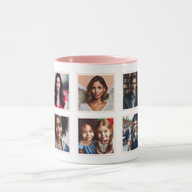 Gestreiftes, individuelles Bild Collage Light Past Tasse (Zentrum)