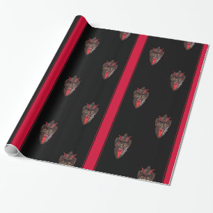 Gestreiftes Krampus-Geschenkpapier Geschenkpapier