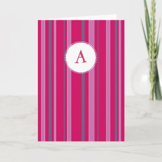 Gestreiftes Monogramm - Fuschia u. Lila