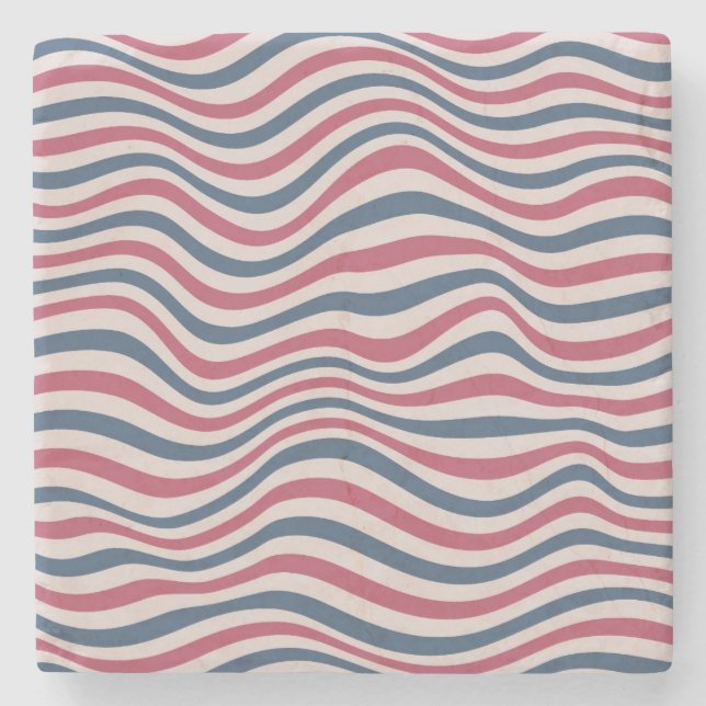 Gestreiftes Muster 2 Steinuntersetzer (Vorderseite)