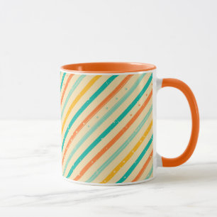 Gestreiftes Muster des Retro Schmutzes Tasse