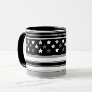 Gestreiftes Muster horizontal mit Sternen Tasse